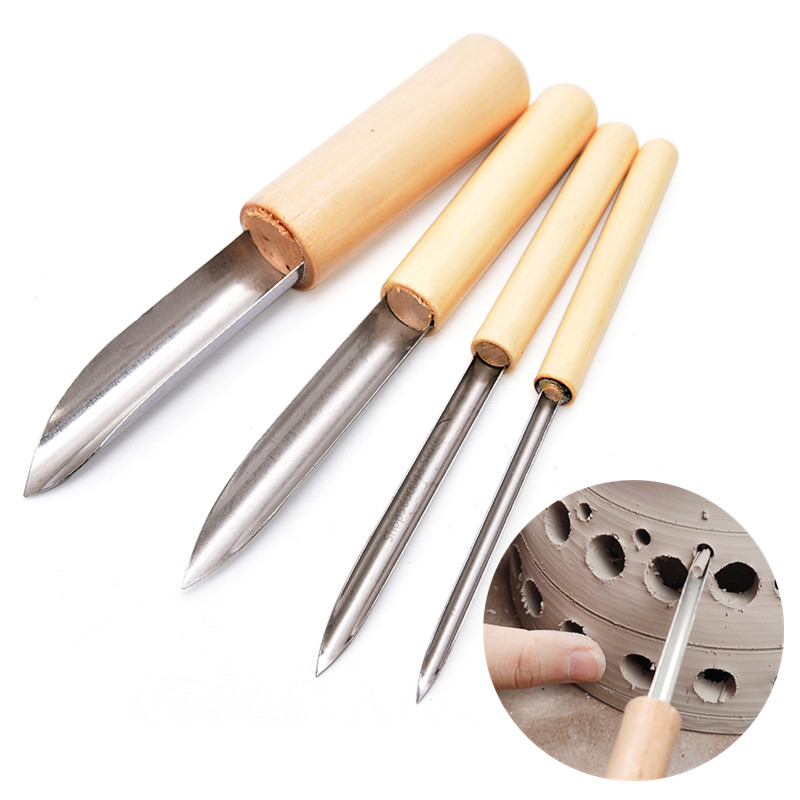 Wood Chisel Set - Outil de poterie perforateur 4 pièces/ensemble
