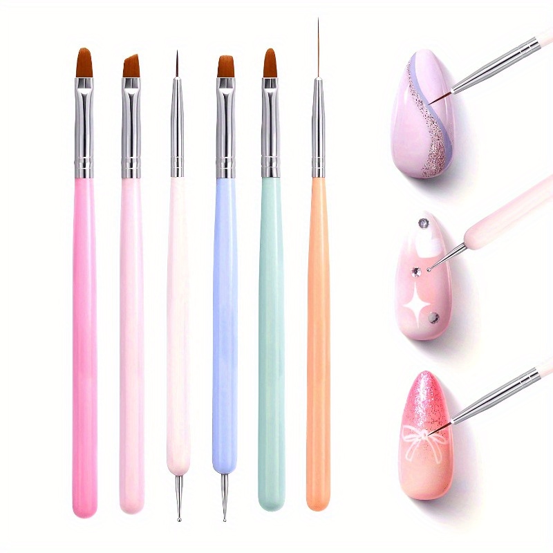 Wood Chisel Set - Ensemble de 6 pinceaux pour nail
